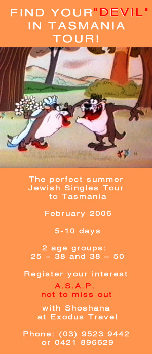 Jewish Singles tour to Tasmania